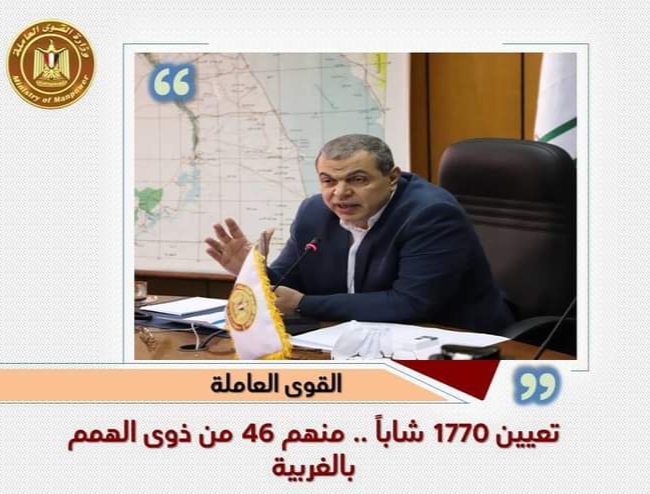 تعيين 1770 شاباً.. منهم 46 من ذوي الهمم بالغربية