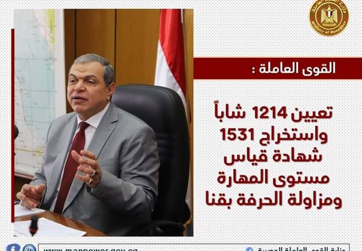 تعيين 1214 شاباً.. منهم 5 من ذوي الهمم بقنا