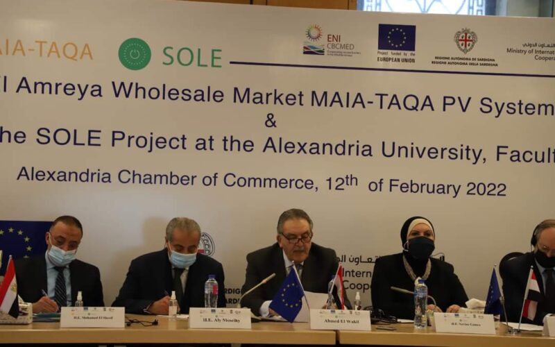 “غرفة الإسكندرية” تطلق أول سوق للجملة بالعالم يعمل بالطاقة الشمسية